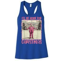 ILl Be Home For Christmas Santa Trump Xmas Pajamas Funny Gift Women's Racerback Tank