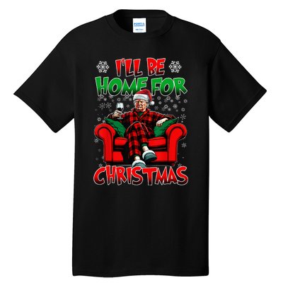 ILl Be Home For Christmas Santa Funny Trump Xmas Tall T-Shirt