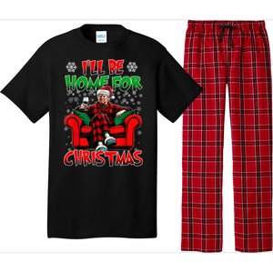 ILl Be Home For Christmas Santa Funny Trump Xmas Pajama Set