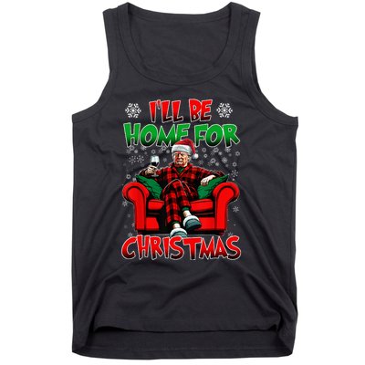 ILl Be Home For Christmas Santa Funny Trump Xmas Tank Top