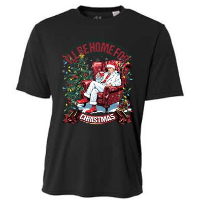 ILl Be Home For Christmas Funny Santa Claus Trump 2024 Cooling Performance Crew T-Shirt