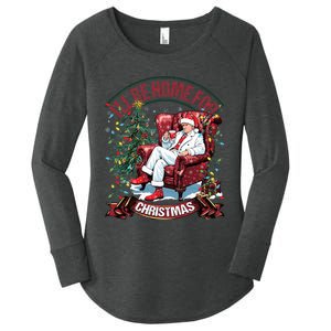 ILl Be Home For Christmas Funny Santa Claus Trump 2024 Women's Perfect Tri Tunic Long Sleeve Shirt