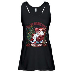 ILl Be Home For Christmas Funny Santa Claus Trump 2024 Ladies Essential Flowy Tank