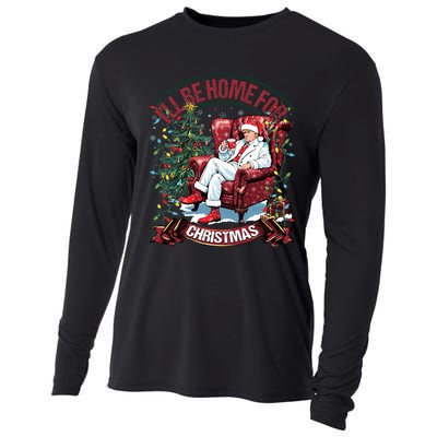 ILl Be Home For Christmas Funny Santa Claus Trump 2024 Cooling Performance Long Sleeve Crew