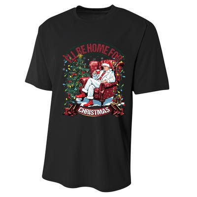 ILl Be Home For Christmas Funny Santa Claus Trump 2024 Performance Sprint T-Shirt