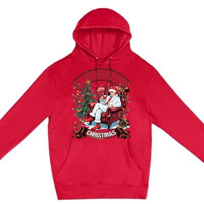 ILl Be Home For Christmas Funny Santa Claus Trump 2024 Premium Pullover Hoodie