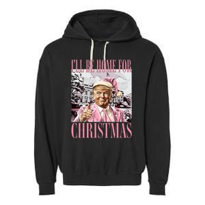 ILl Be Home For Christmas Santa Garment-Dyed Fleece Hoodie