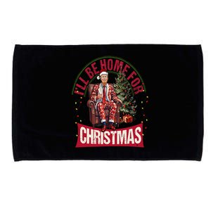 ILl Be Home For Christmas Santa Funny Trump Xmas Pajamas Microfiber Hand Towel