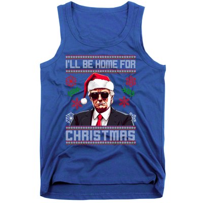 ILl Be Home For Christmas Trump Santa Claus Ugly Great Gift Tank Top