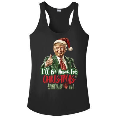 ILl Be Home For Christmas Santa Trump Xmas Pajamas Funny Gift Ladies PosiCharge Competitor Racerback Tank