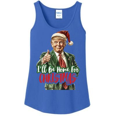 ILl Be Home For Christmas Santa Trump Xmas Pajamas Funny Gift Ladies Essential Tank