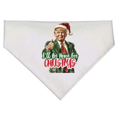 ILl Be Home For Christmas Santa Trump Xmas Pajamas Funny Gift USA-Made Doggie Bandana