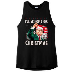 ILl Be Home For Christmas Santa Trump Xmas Pajamas Funny Ladies PosiCharge Tri-Blend Wicking Tank