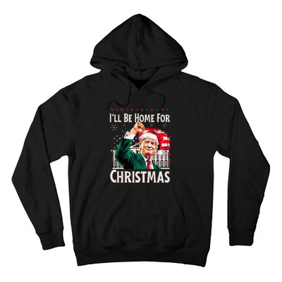 ILl Be Home For Christmas Santa Trump Xmas Pajamas Funny Hoodie