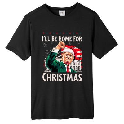 ILl Be Home For Christmas Santa Trump Xmas Pajamas Funny Tall Fusion ChromaSoft Performance T-Shirt