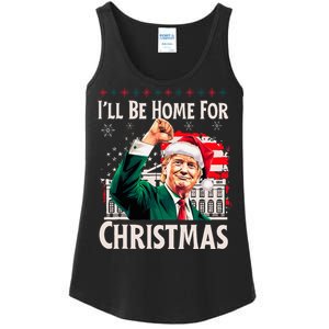 ILl Be Home For Christmas Santa Trump Xmas Pajamas Funny Ladies Essential Tank