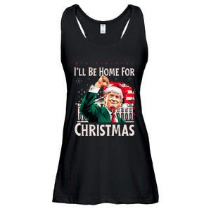 ILl Be Home For Christmas Santa Trump Xmas Pajamas Funny Ladies Essential Flowy Tank