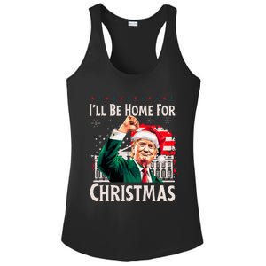 ILl Be Home For Christmas Santa Trump Xmas Pajamas Funny Ladies PosiCharge Competitor Racerback Tank