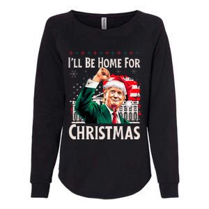 ILl Be Home For Christmas Santa Trump Xmas Pajamas Funny Womens California Wash Sweatshirt