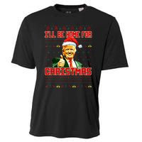 ILl Be Home For Christmas Funny Santa Claus Trump 2024 Cooling Performance Crew T-Shirt