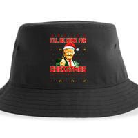 ILl Be Home For Christmas Funny Santa Claus Trump 2024 Sustainable Bucket Hat