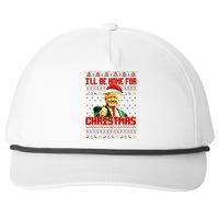 ILl Be Home For Christmas Funny Santa Claus Trump 2024 Snapback Five-Panel Rope Hat