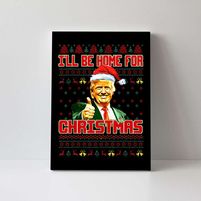 ILl Be Home For Christmas Funny Santa Claus Trump 2024 Canvas