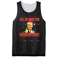 ILl Be Home For Christmas Funny Santa Claus Trump 2024 Mesh Reversible Basketball Jersey Tank