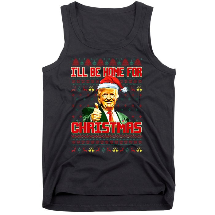 ILl Be Home For Christmas Funny Santa Claus Trump 2024 Tank Top