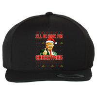 ILl Be Home For Christmas Funny Santa Claus Trump 2024 Wool Snapback Cap