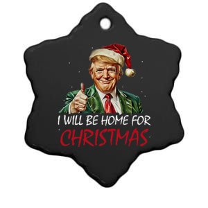 ILl Be Home For Christmas Funny Santa Trump Xmas Pajamas Ceramic Star Ornament