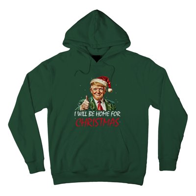 ILl Be Home For Christmas Funny Santa Trump Xmas Pajamas Hoodie