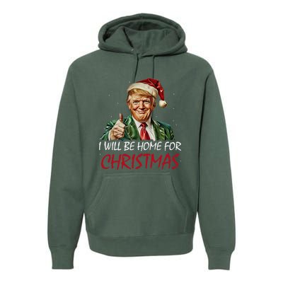 ILl Be Home For Christmas Funny Santa Trump Xmas Pajamas Premium Hoodie