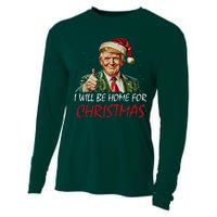 ILl Be Home For Christmas Funny Santa Trump Xmas Pajamas Cooling Performance Long Sleeve Crew