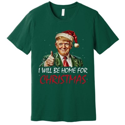 ILl Be Home For Christmas Funny Santa Trump Xmas Pajamas Premium T-Shirt