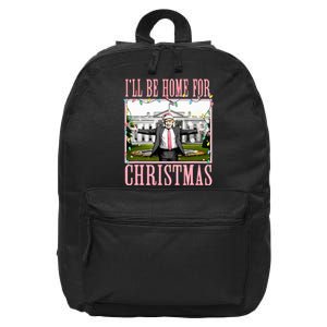 ILl Be Home For Christmas Funny Trump Santa 2024 Christmas 16 in Basic Backpack