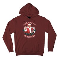 ILl Be Home For Christmas Funny Trump Santa Xmas Pajamas Hoodie