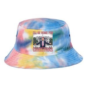 ILl Be Home For Christmas Funny Trump Santa Xmas Holiday Tie Dye Newport Bucket Hat