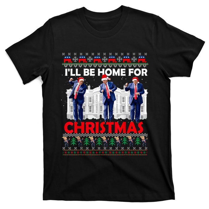 ILl Be Home For Christmas Santa Funny Trump Xmas Pajamas T-Shirt