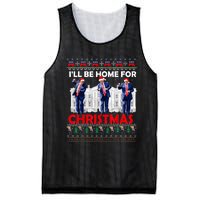 ILl Be Home For Christmas Santa Funny Trump Xmas Pajamas Mesh Reversible Basketball Jersey Tank