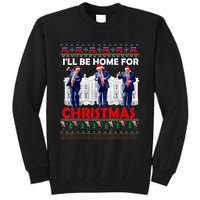 ILl Be Home For Christmas Santa Funny Trump Xmas Pajamas Tall Sweatshirt