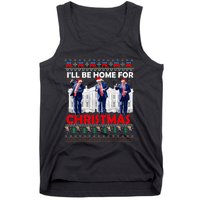 ILl Be Home For Christmas Santa Funny Trump Xmas Pajamas Tank Top