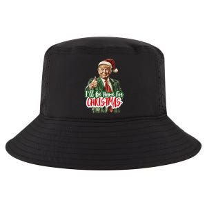 ILl Be Home For Christmas Funny Santa Claus Trump 2024 Cool Comfort Performance Bucket Hat