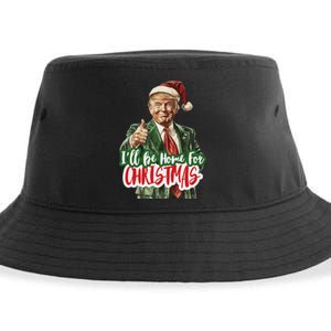 ILl Be Home For Christmas Funny Santa Claus Trump 2024 Sustainable Bucket Hat