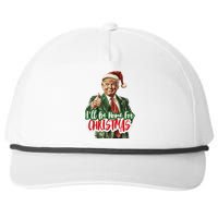 ILl Be Home For Christmas Funny Santa Claus Trump 2024 Snapback Five-Panel Rope Hat