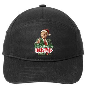 ILl Be Home For Christmas Funny Santa Claus Trump 2024 7-Panel Snapback Hat