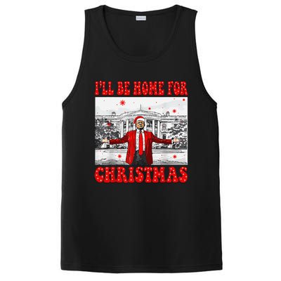 ILl Be Home For Christmas Santa Funny Trump Xmas Pajamas PosiCharge Competitor Tank