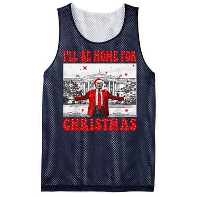 ILl Be Home For Christmas Santa Funny Trump Xmas Pajamas Mesh Reversible Basketball Jersey Tank