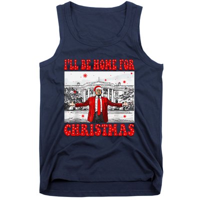 ILl Be Home For Christmas Santa Funny Trump Xmas Pajamas Tank Top