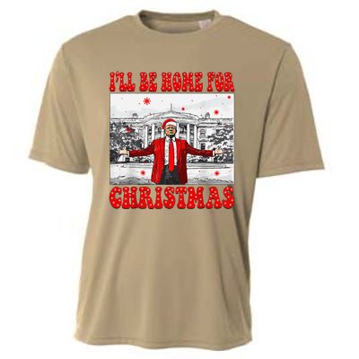 ILl Be Home For Christmas Santa Funny Trump Xmas Pajamas Cooling Performance Crew T-Shirt